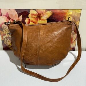 Jacqueline Ferrar Brown Leather Hobo Women Crossbody Bag